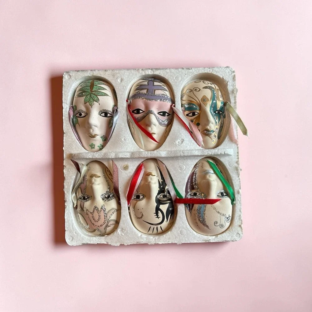 Harlequin Mask Margi Gras Mask Wall Hanging set of 6